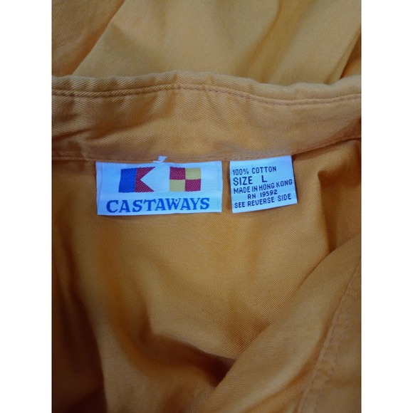 Vintage Tennessee Volunteers Button Down Shirt L Orange Castaways Cotton Vols UT - Picture 6 of 9